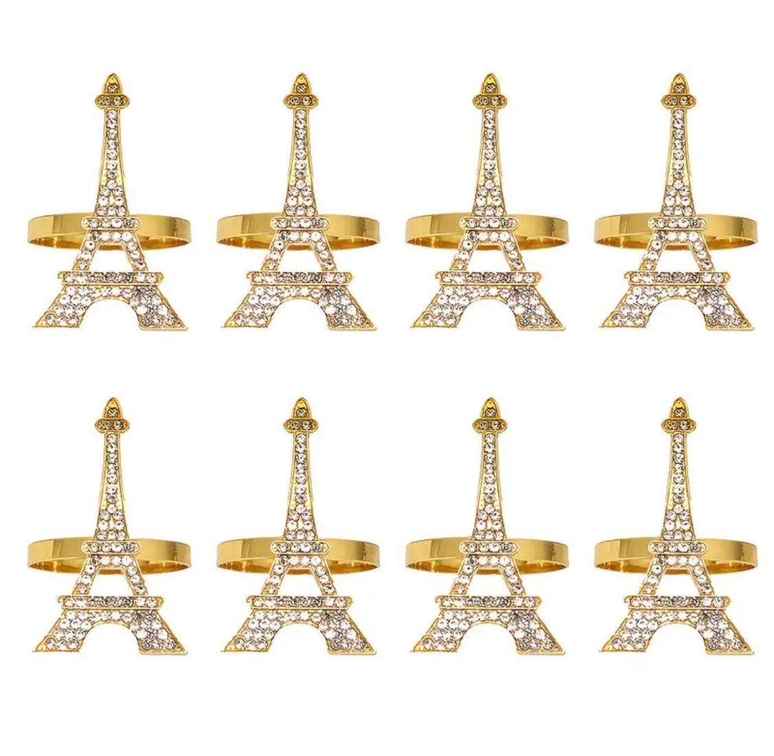 Gold Eiffel Tower napkin rings