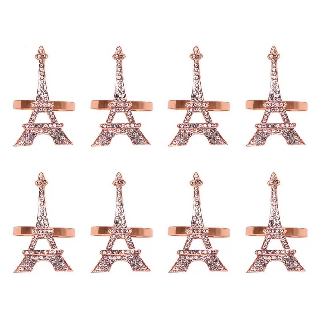 Rose gold Eiffel Tower napkin rings